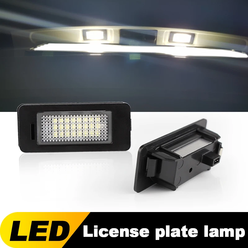 2Pcs OEM# 8T0943021 12V LED Number Plate Lamp For Audi A1 A3 A4 S4 B8 A5/S5 Q5 TT Golf MK6 White License Plate Light Assembly