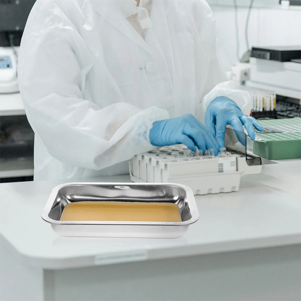 

2Pcs Dissecting Tray Stainless Steel Wax Coated Biology Lab Classroom School Dissection Plate Easy Clean Medical Equipment