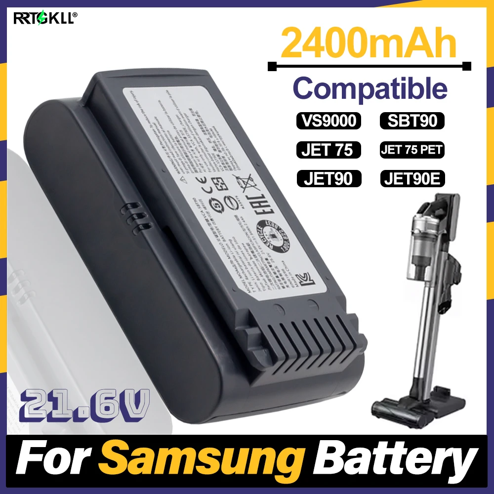 Original Battery 21.6V 2400mAh Suitable for Samsung Vacuum Cleaner Jet90/Jet 75 Pet/Jet 75 Cordless Vacuum Cleaner VCA-SBT90/XAA