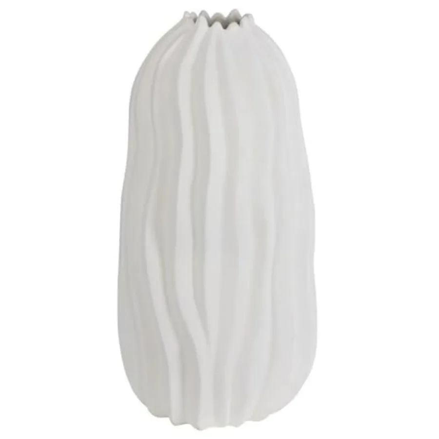 Floor vase for living room decor ceramic material matte white finish elegant tall silhouette with balanced proportions