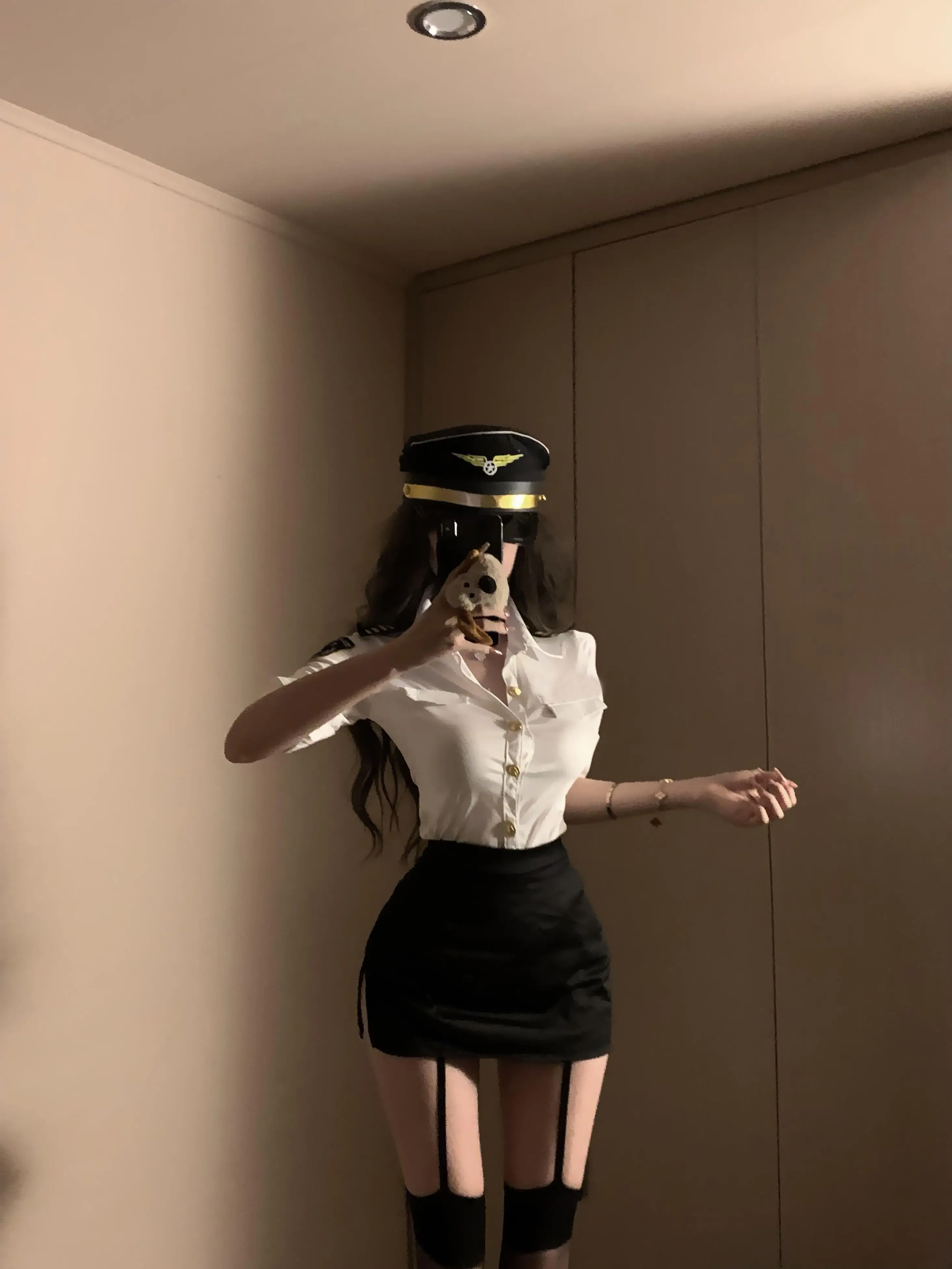 Spicy Girl Retro School Style JK Uniform Set Autumn Pure Desire White Short Sleeve Shirt Slit  Skirt Women's Fashion Ense...