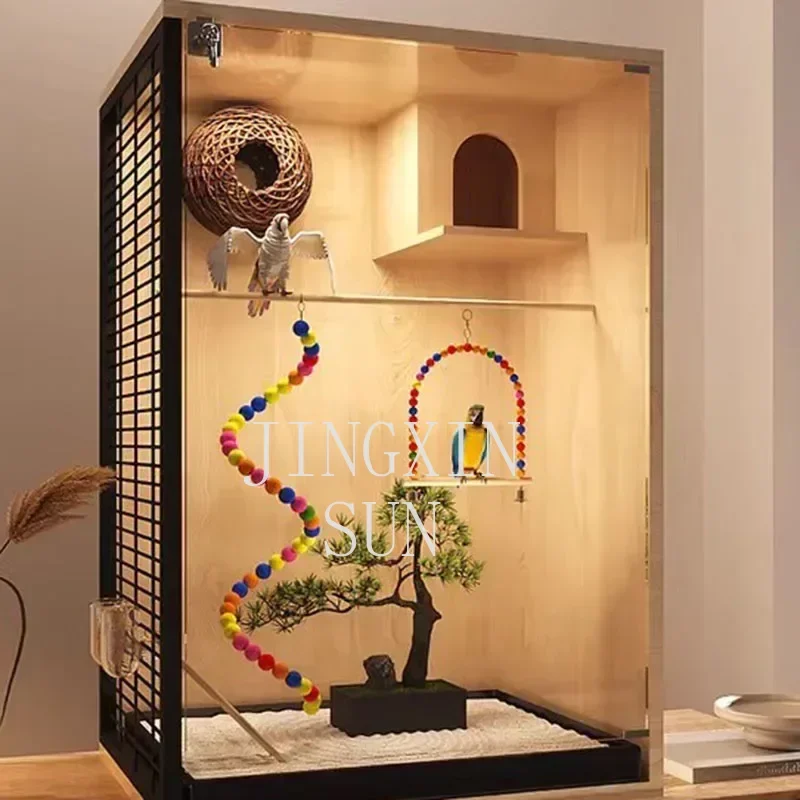 Jaula práctica duradera Para loros, conejitos, periquitos, hámster, refugio, alimentador, codorniz, Chinchilla, jaula Para pájaros, cabana, Accesorios Para Jaulas Bi