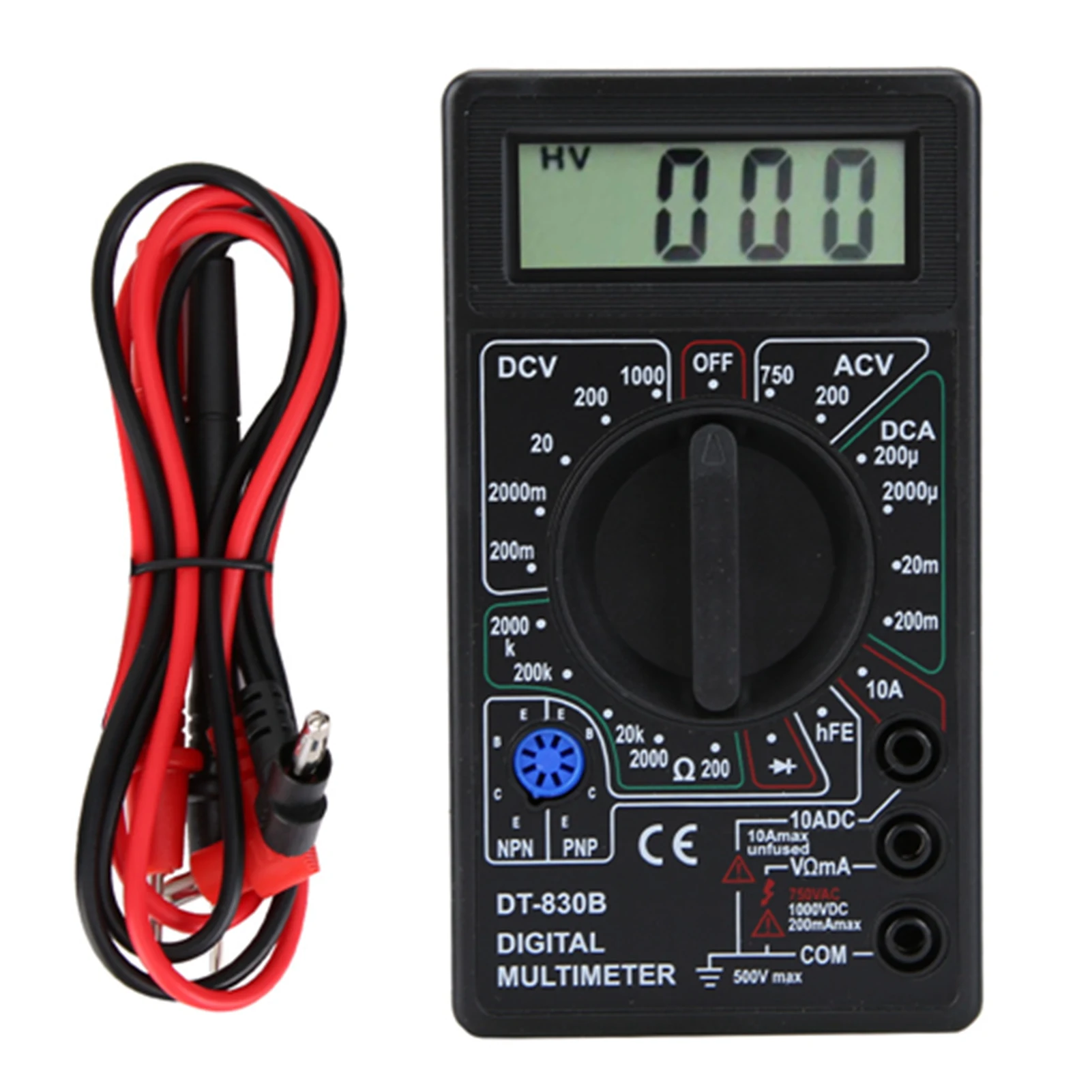 Digital Ammeter Multimeter -830B Multifunctional Portable LCD Digital Multimeter Amp Volt Ohm Tester Voltmeter Ohmmeter Meter