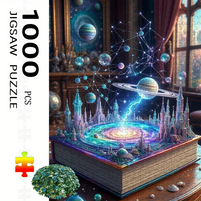 1000pcs for Galaxy Puzzle - Cosmic Challenge with SATURN, Nebulae, Stars - Advanced Brain Teaser for Adults & Families - Non-T