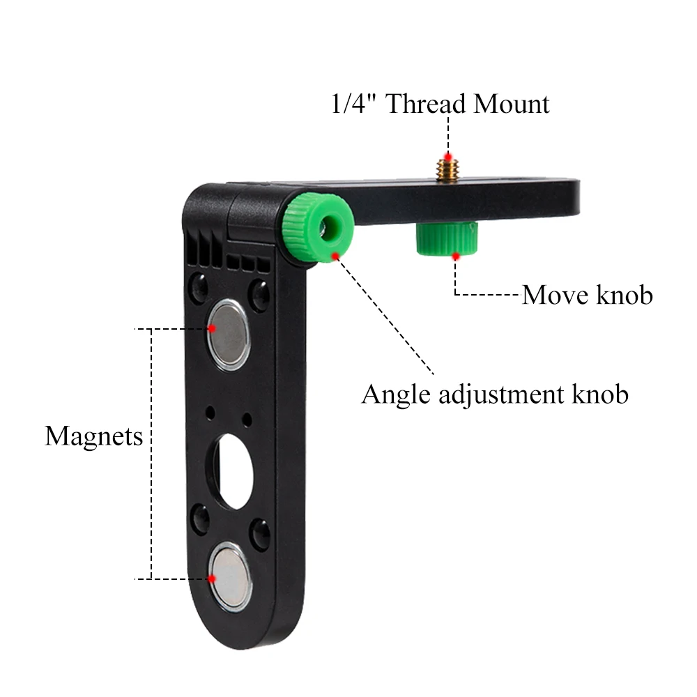 Laser Ebene Wand Halterung Einstellbare 180 ° Für 1/4 "Gewinde Laser Ebenen Unterstützung Wand Montiert Halter Starke Magnet