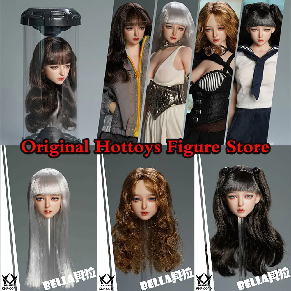 

KIDKING KKP004 1/6 Scale Women Soldier Bella Head Sculpture Long Haired Beauty Head Carving Fit 12-inch Action Figure Doll