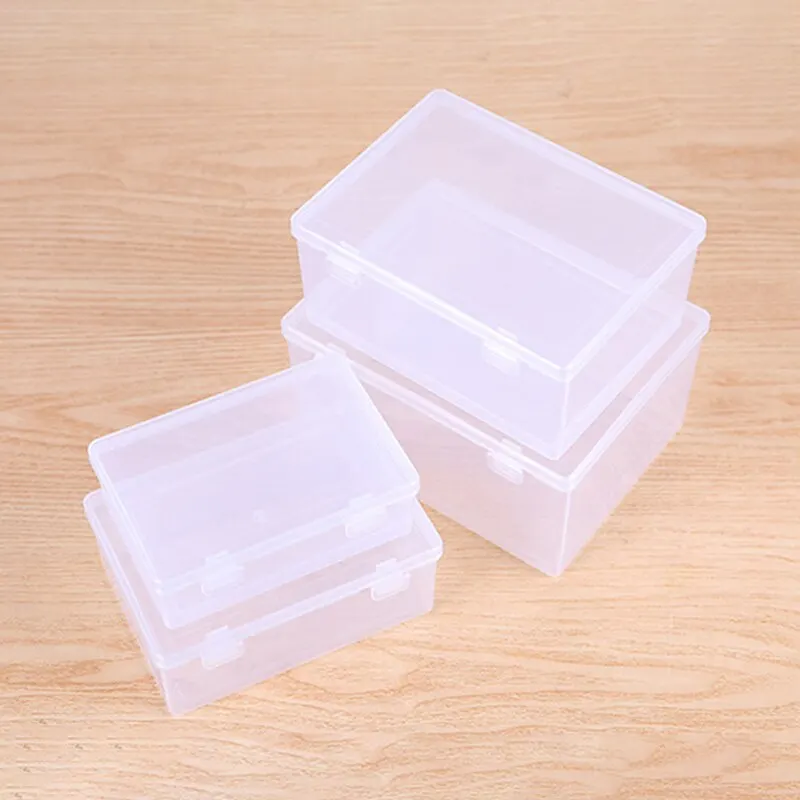 1PC Transparent PP Dual Fastened Transparent Display Box Jewelry Jewelry Container Jewelry Box Art DIY Parts Tool Storage Box