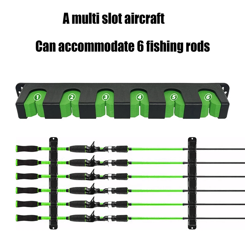 New 1PC Plastic 6-hole Fishing Rod Storage Rack Wall-mounted Holder Storage Bracket For Thick Fishing Rods Hand Rods Nets