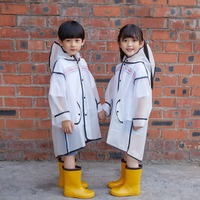 Children's Raincoat One-piece Baby Kids Primary School Students Kindergarten Foreign Trade Transparent Fashion EVA Rain Poncho