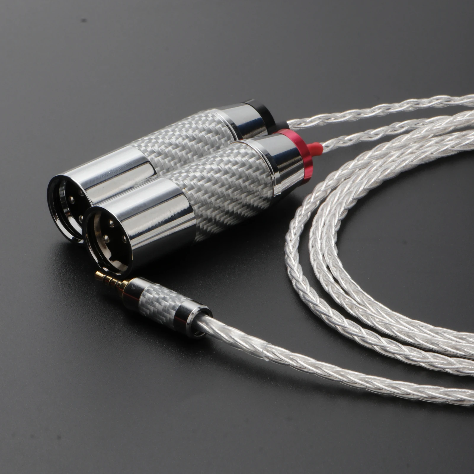 HiFi 2,5 mm auf Dual-XLR-Kabel OCC versilbertes Audio-Adapterkabel zum Anschluss eines ausgewogenen Player an einen ausgewogenen Verstärker – Detail 7