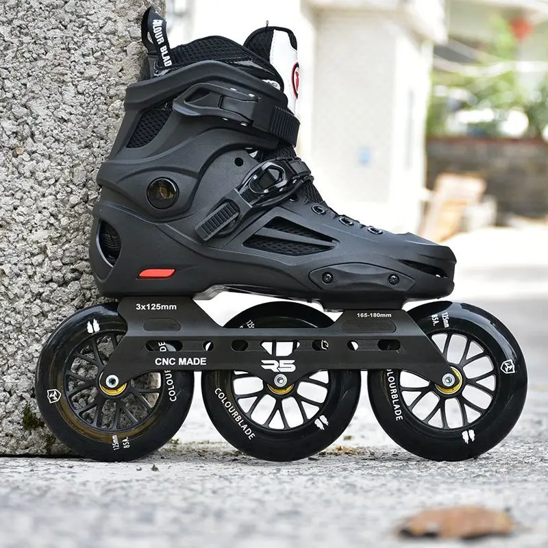 Off-road three-wheeled speed skating shoes, adult racing roller skating, adult roller skating, children's roller skating