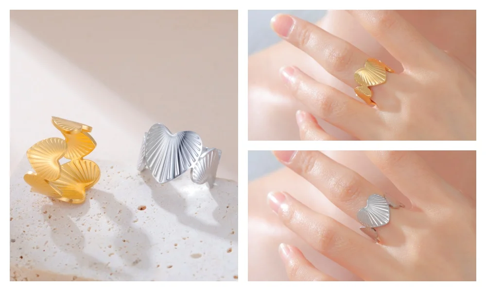 Skyrim Edelstahl Goldfarben Geometrischer Offener Ring Mode Minimalistischer Fingerring Hochzeit Party Schmuck Geschenk Großhandel – Detail 7