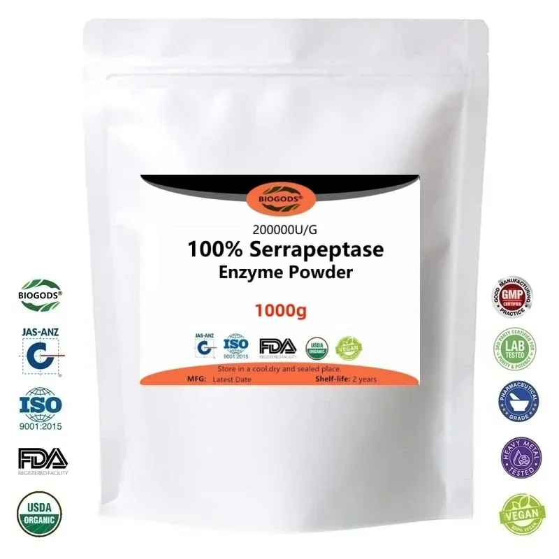 

50-1000 г 100% серрапептаза, высокая активность 95077 юаней/г, CAS-02-4 [новейший продукт]