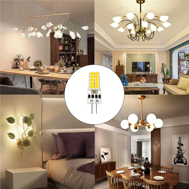 

AT44-50PCS Светодиодная лампа G4 AC/DC12V-24V 3W Светодиодная лампа G4 20LED 360 Угол освещения 2835SMD Замените галогенную лампу 30 Вт, холодный белый