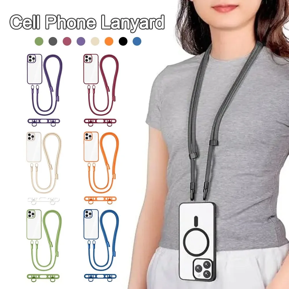 

Double Buckle Cell Phone Lanyard With Patch With Stainless Steel Patch Phone Strap Lanyard Adjustable Anti-lost