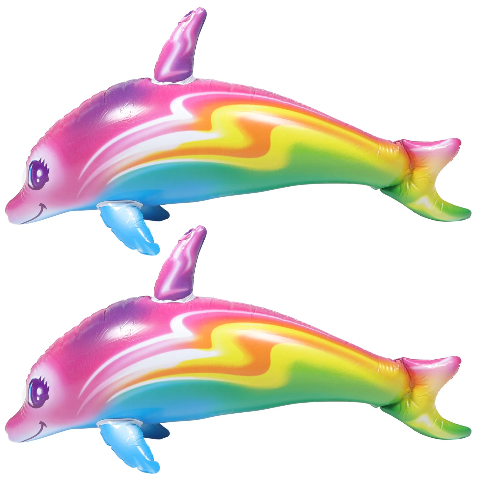 

2 Pcs Inflatable Dolphin Toy Kids Educational Big Puzzle Beach Pvc Pool Party Child Toys