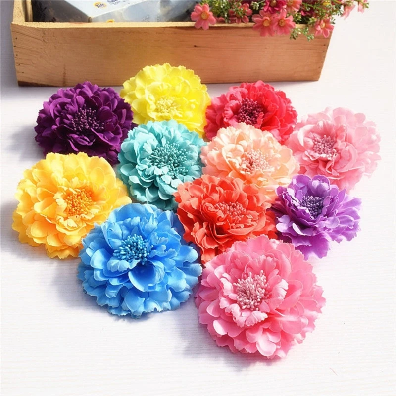 Q0KE 11cm Artificial Flower Hairpins Wedding Bridal Hair Clips Barrettes Headdress Seaside Party Accessories Headwear Gifts