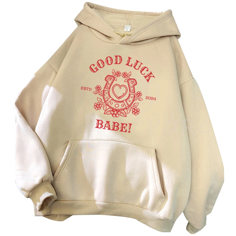 Chappell Roan Good Luck Babe Hoodie Chappell Roan Merch Gift for Chappell Roan Fan Harajuku Pullover Tops Sweatshirt