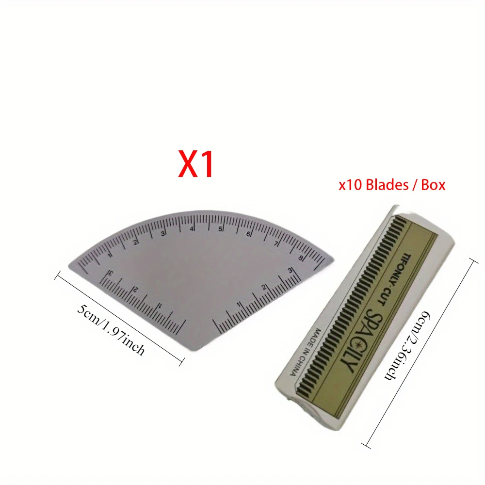 Plantilla para dar forma a las cejas + maquinillas de afeitar para cejas, 10 cuchillas, moldeador instantáneo de cejas, Kit de plantilla multiestilo para un modelado rápido y preciso, 1 ud.