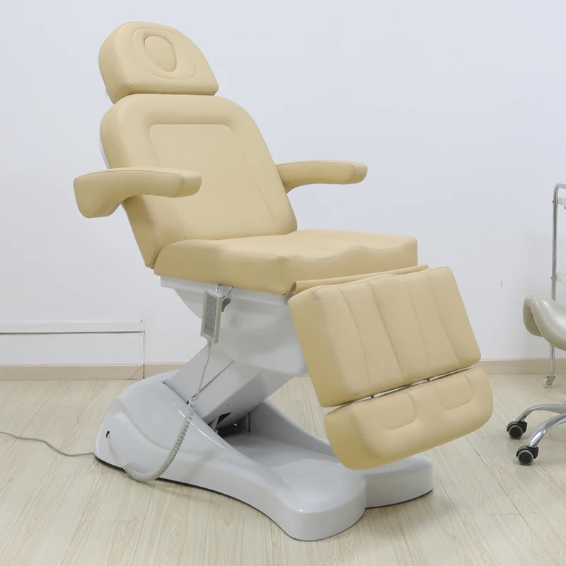 

Multi-functional Four-motor Beauty Bed Beige Leather Can Be Drawn Beauty Salon Special Bed
