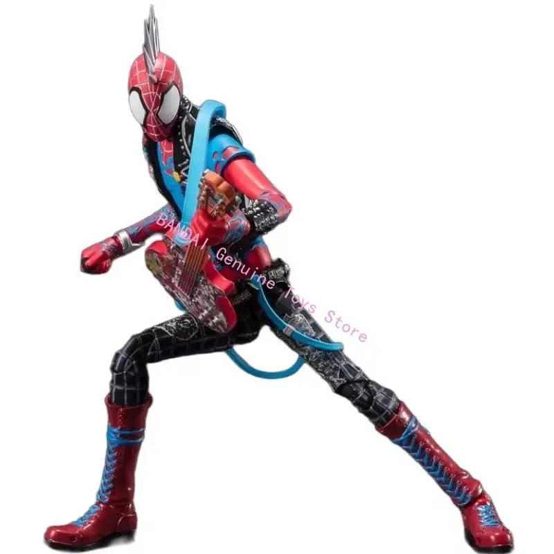 Em estoque original bandai shf spider-punk homem-aranha através do universo figura de ação animação brinquedo presente modelo coletor hobby