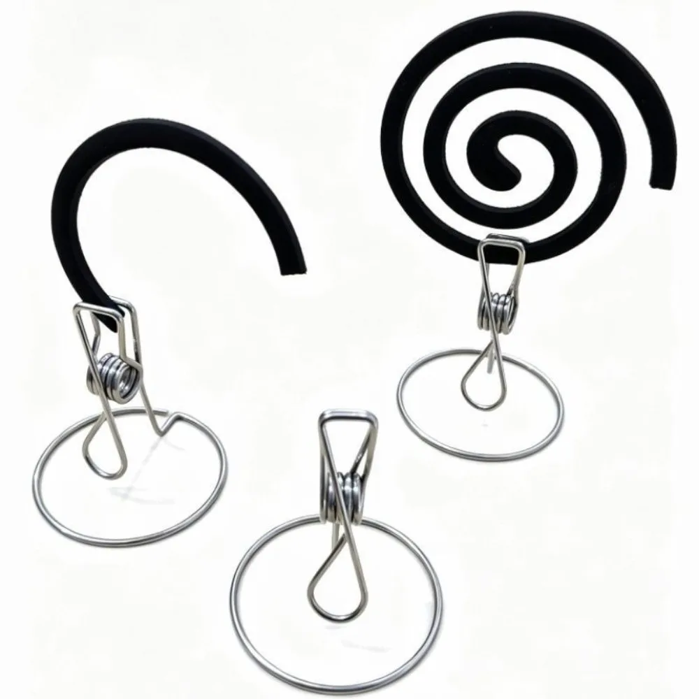 Durable Stainless Steel Mosquito Coil Holder Multifunctional Integrated Mosquito Coil Rack Standing Photo Card Display Clip Gift