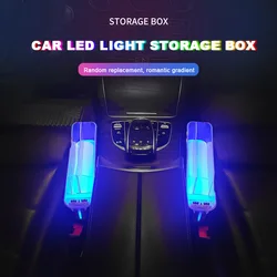 Car Seat Slit Gap Storage Boxes Catcher Box Waterproof Pocket Organizer Phone Cup Holder Ambient led lightsLight