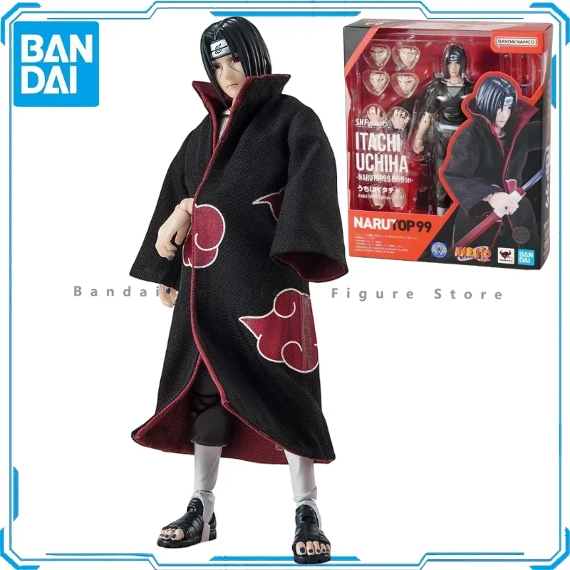 

Оригинальные фигурки Bandai Naruto SHF Uchiha Itachi, анимационная модель, оригинальный коллекционер, аниме хобби, подарки для детей