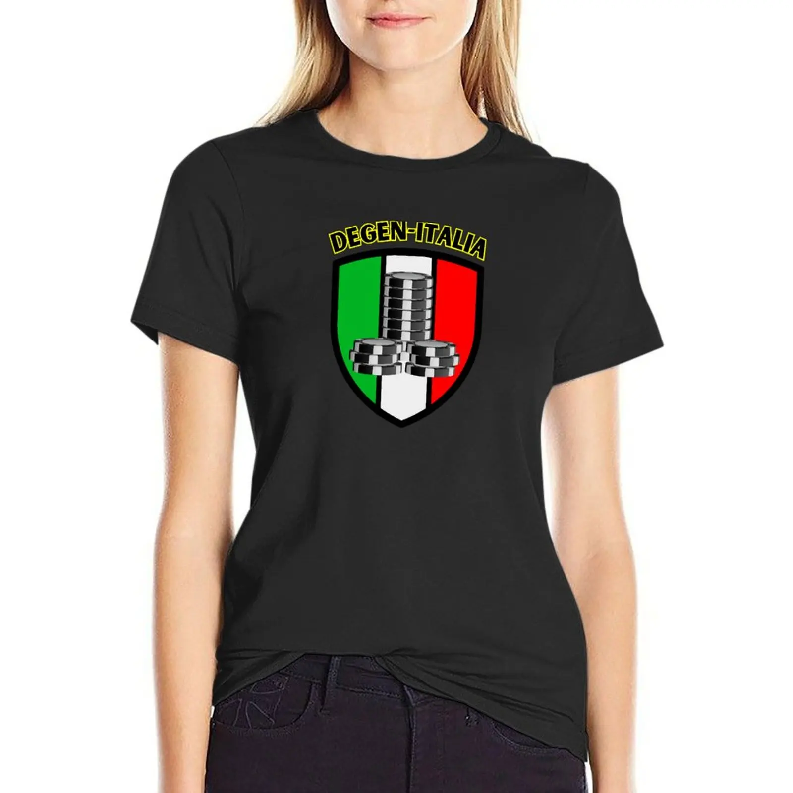 Degen-Italia T-Shirt shirts graphic tees korean fashion summer tops blacks Woman clothes