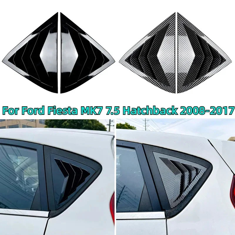 Car Window Louver Side Shutter Blind Shades Cover Trim Sticker For Ford Fiesta MK7 7.5 Hatchback 2008-2017 Decor Accessories