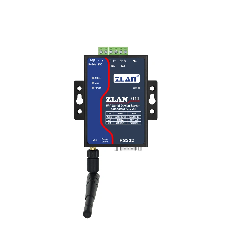 ZLAN7146 modbus gateway MQTT industrial RS232/485/422 to Wifi converter serial server