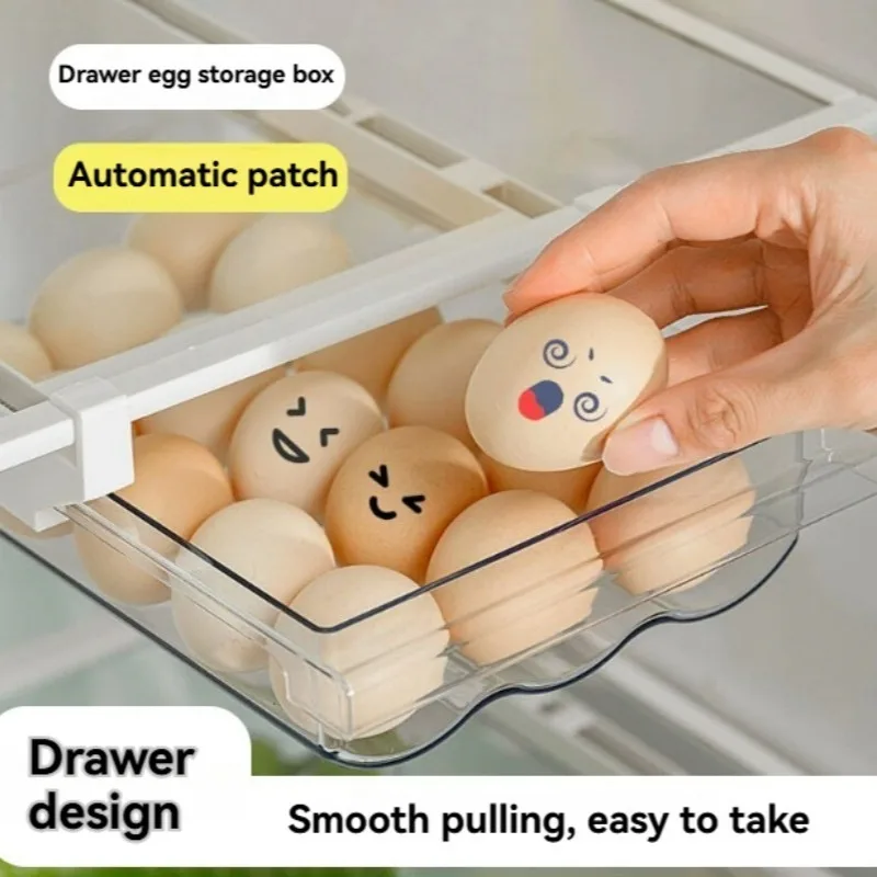 Kitchen Refrigerator Drawer, Egg Organizer, Kitchen Drawer, Frozen Egg Rack, Fruit and Vegetable Preservation Storage Rack