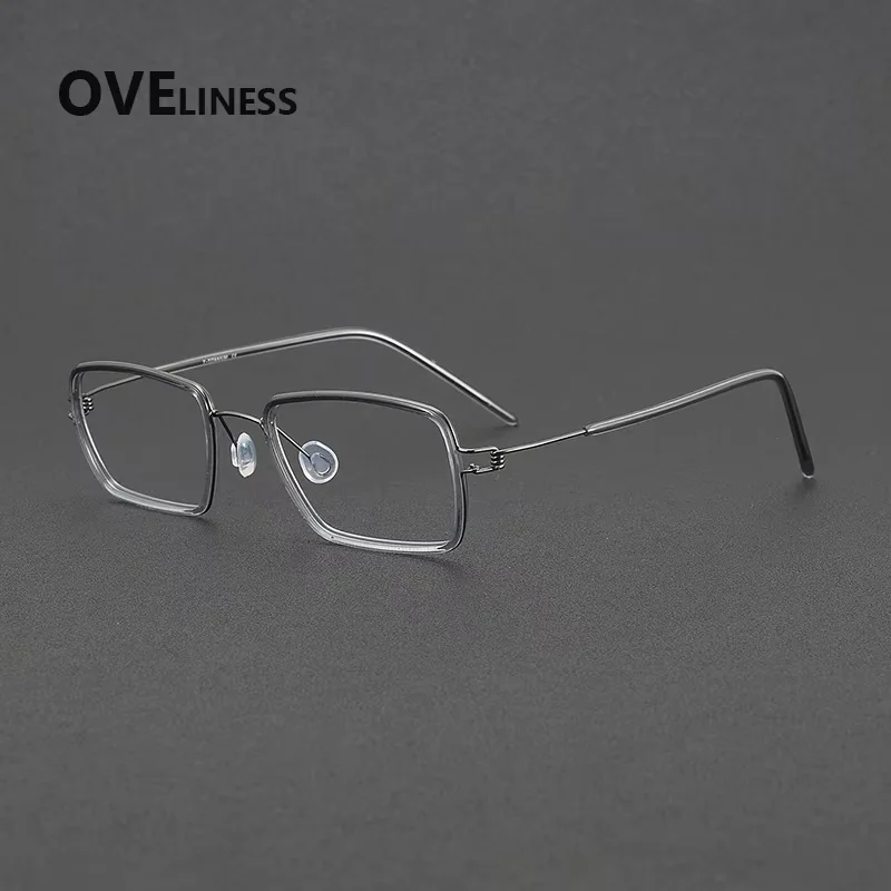 

Ацетатная титановая оправа для очков для мужчин и женщин, брендовый дизайн, винтажная ретро квадратная оправа для очков, безвинтовые очки