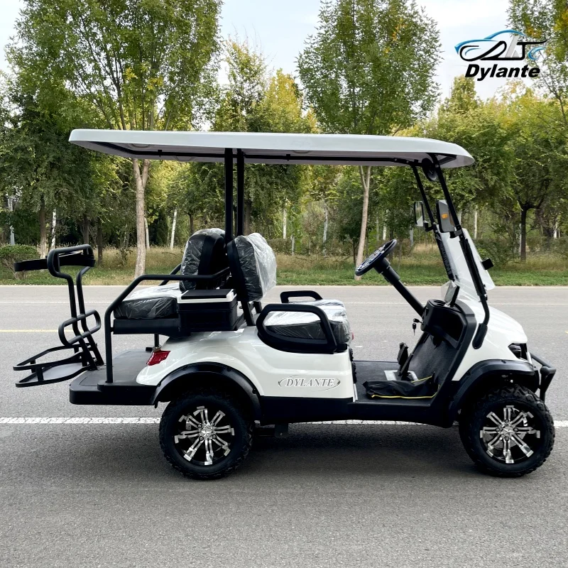 China Factory 2+2 Seater Golf Electric Car 4000W High Power Herringbone Seat Personal Advanced Electric Car Luxury Golf Cart