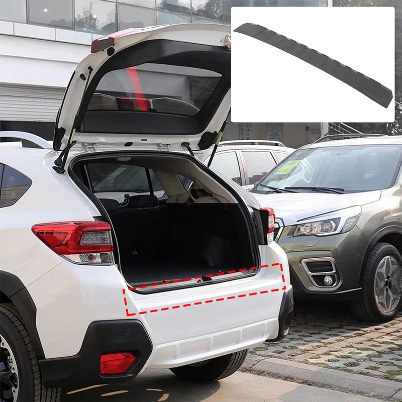 For Subaru XV Crosstrek 2018-2023 TPE Black Car Trunk Bumper Decorative Guard Sticker Protection Modification Accessories 1Pcs