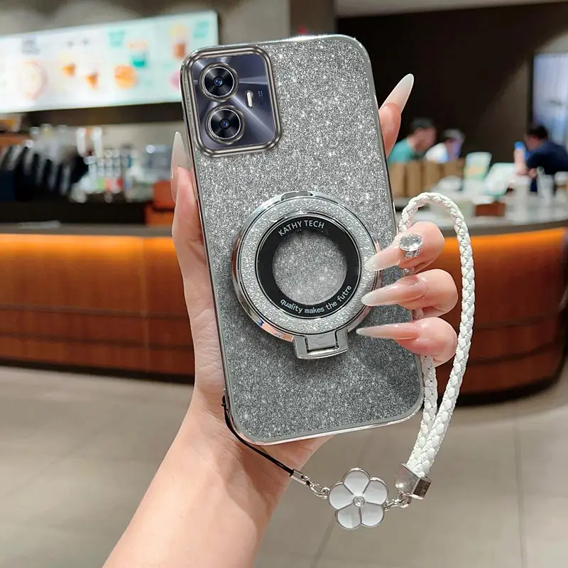 Casing HP C55 dengan Tali Gantungan untuk Realme C71 C67 C65 C75 C63 C61 C53 C51 Narzo N55 N53 N63 Note 50 P1Pro