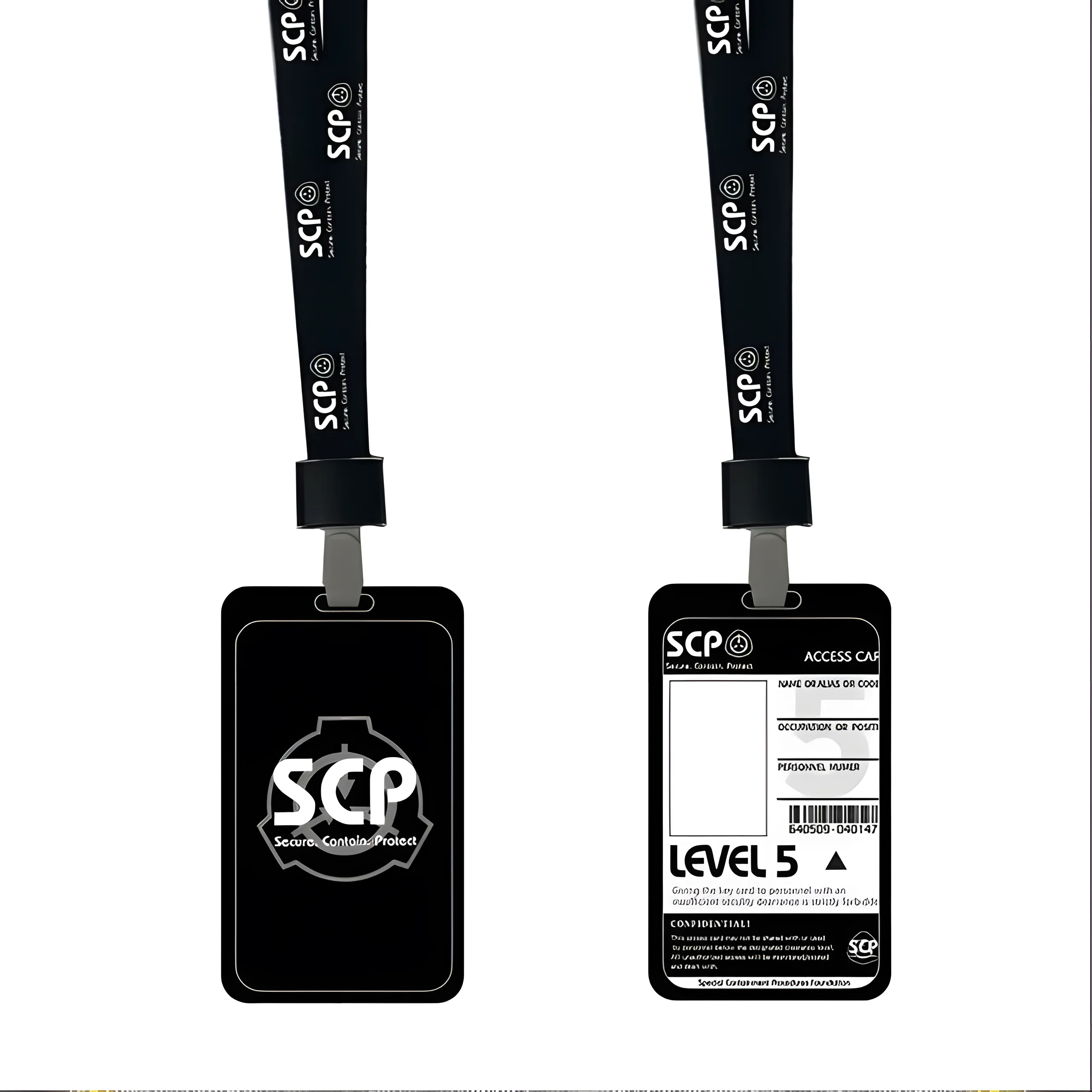 SCP Special Containment Procedures Foundation Credit Card Holder Set PVC Bus IC Case Pendant Necklace Keychain Cosplay Prop Gift