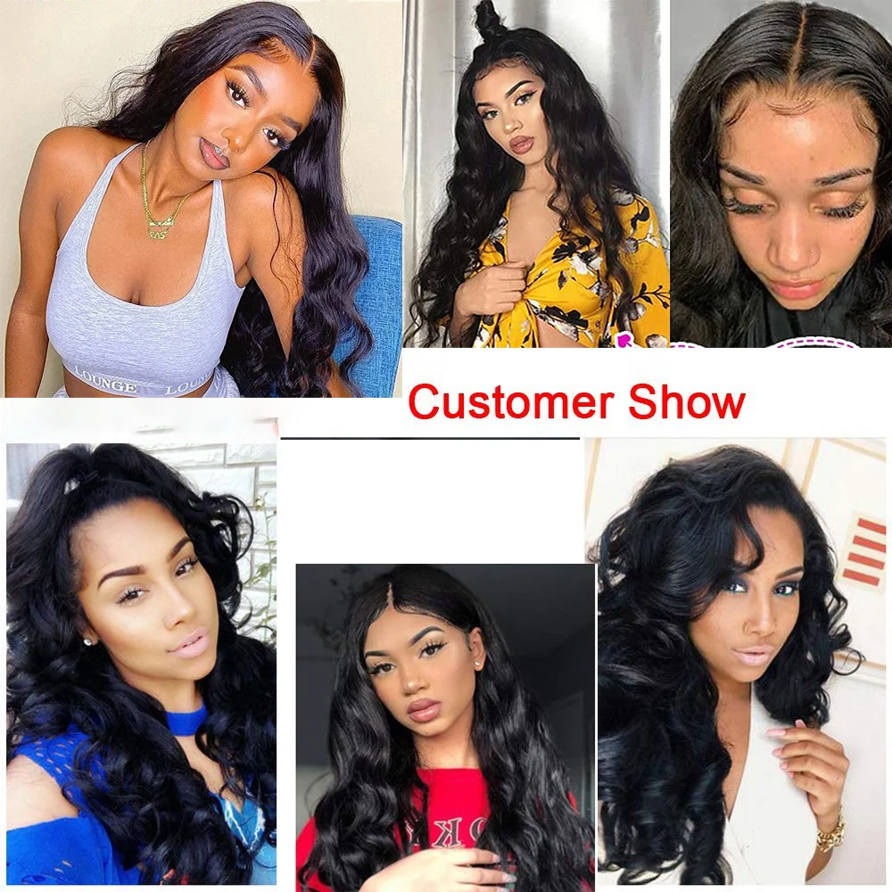 26-calowe peruki bezklejowe Pre Plucked Pre Cut Easy To Wear Glueless Wig 4x4 Lace Closure Wigs Synthetic Body Wave HD Lace Front Wigs