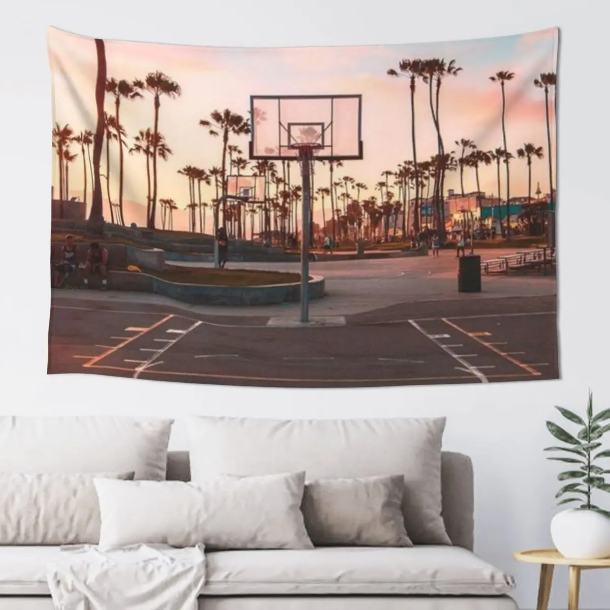 

Pink Clouds And Basketball Tapestry Cute Decor House Decorations Carpet On The Wall Tapestry