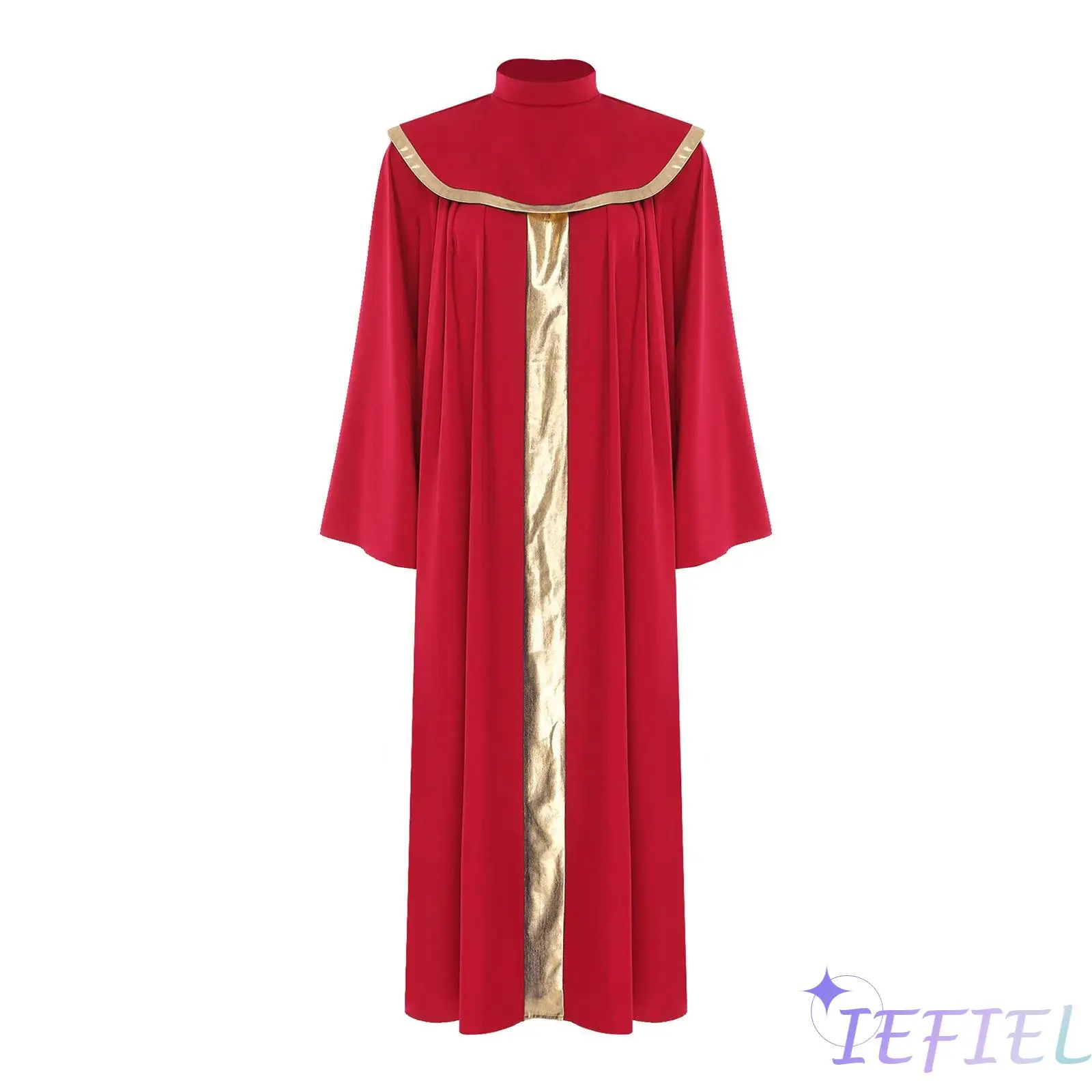 

Женский костюм священника для косплея, церковный хор, халаты, металлический блестящий лоскутный расклешенный костюм с длинными рукавами для поклонения, танцевальный наряд