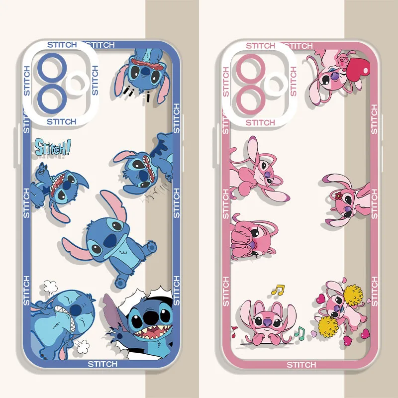 Disney Stitch Soft Silicone Case for iPhone 15 14 Pro Max 13 12 Mini 11 Pro XR XS X 8 7 6 6S Plus SE 2020 Lens Protective Cover