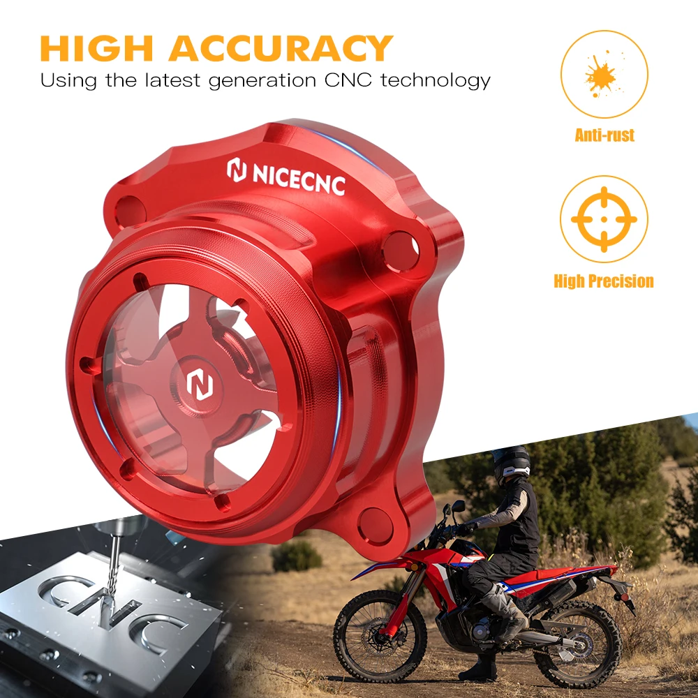 Per Honda CRF300L /Rally 2021-2023 22 CRF250L 20173-2021 CRF250L Rally 2017-2021 NICECNC Motore Del Motociclo Tappo di Copertura del Filtro Olio
