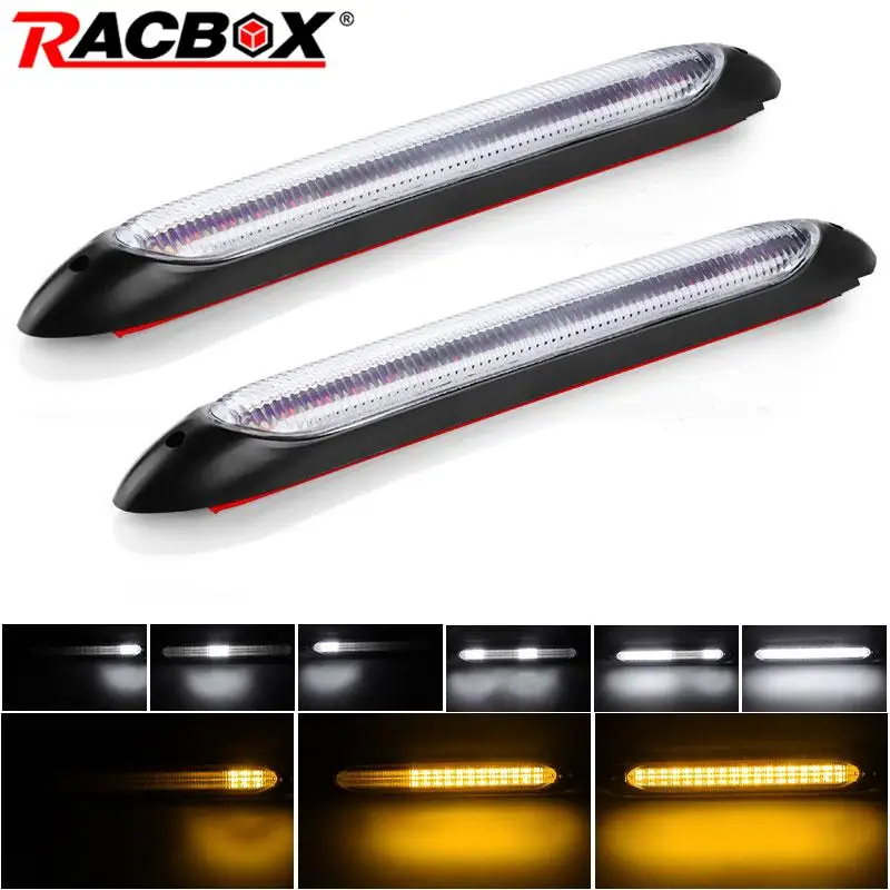 2pcs 12V LED DRL Strips Start Scaing Daytime Running Light Car Headlights Sequential Flowing Turn Singal LED Driving Day Lights