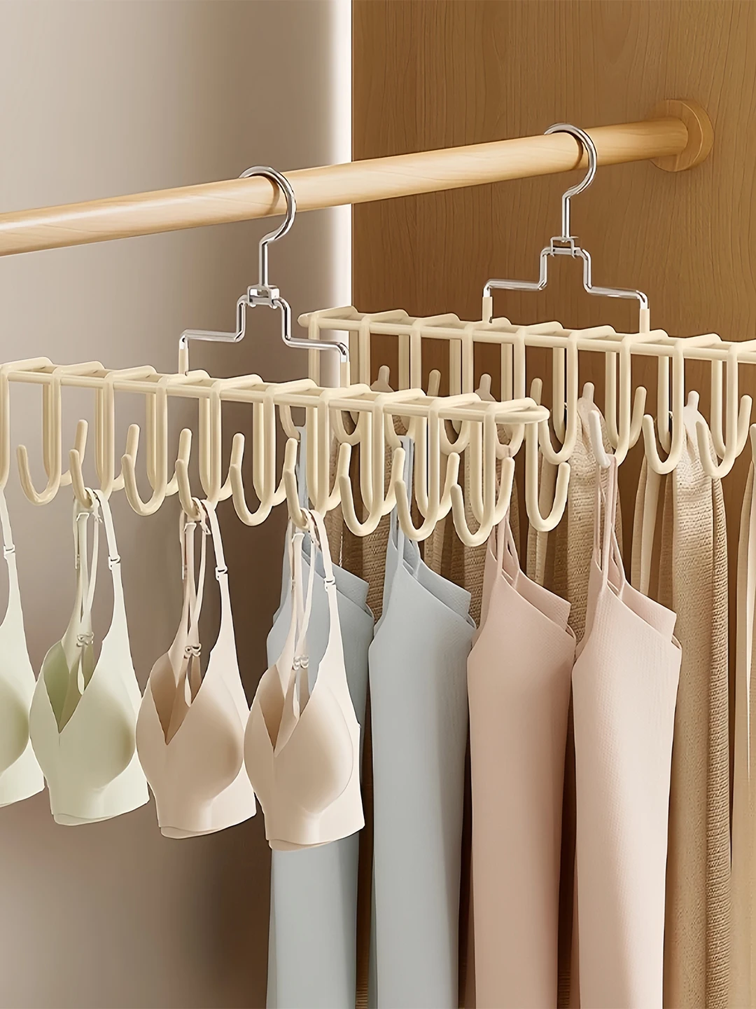 

Многофункциональная пластиковая вешалка-органайзер с волнообразными крючками для нижнего белья, жилетов и одежды, противоскользящая, для дома и общежития