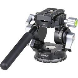 EVUMO H6R Hollow Video Hydraulic Head Dual Panoramic Shooting Handle Adjustable Tripod Head With Arca Swiss Q.R.Plate for Camera