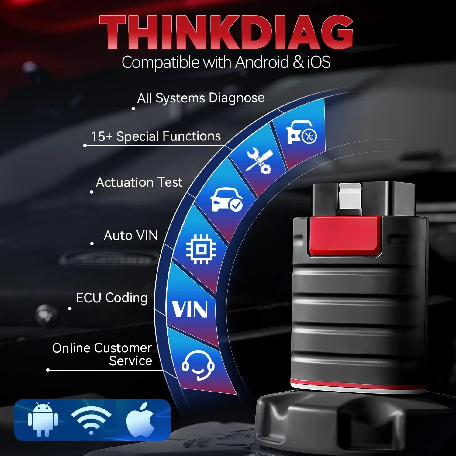 

OBD2 Scanner Bluetooth Full System Bidirectional Diagnostic Scan Tool OE Level Code Reader with ECU Coding 15+ Reset Service