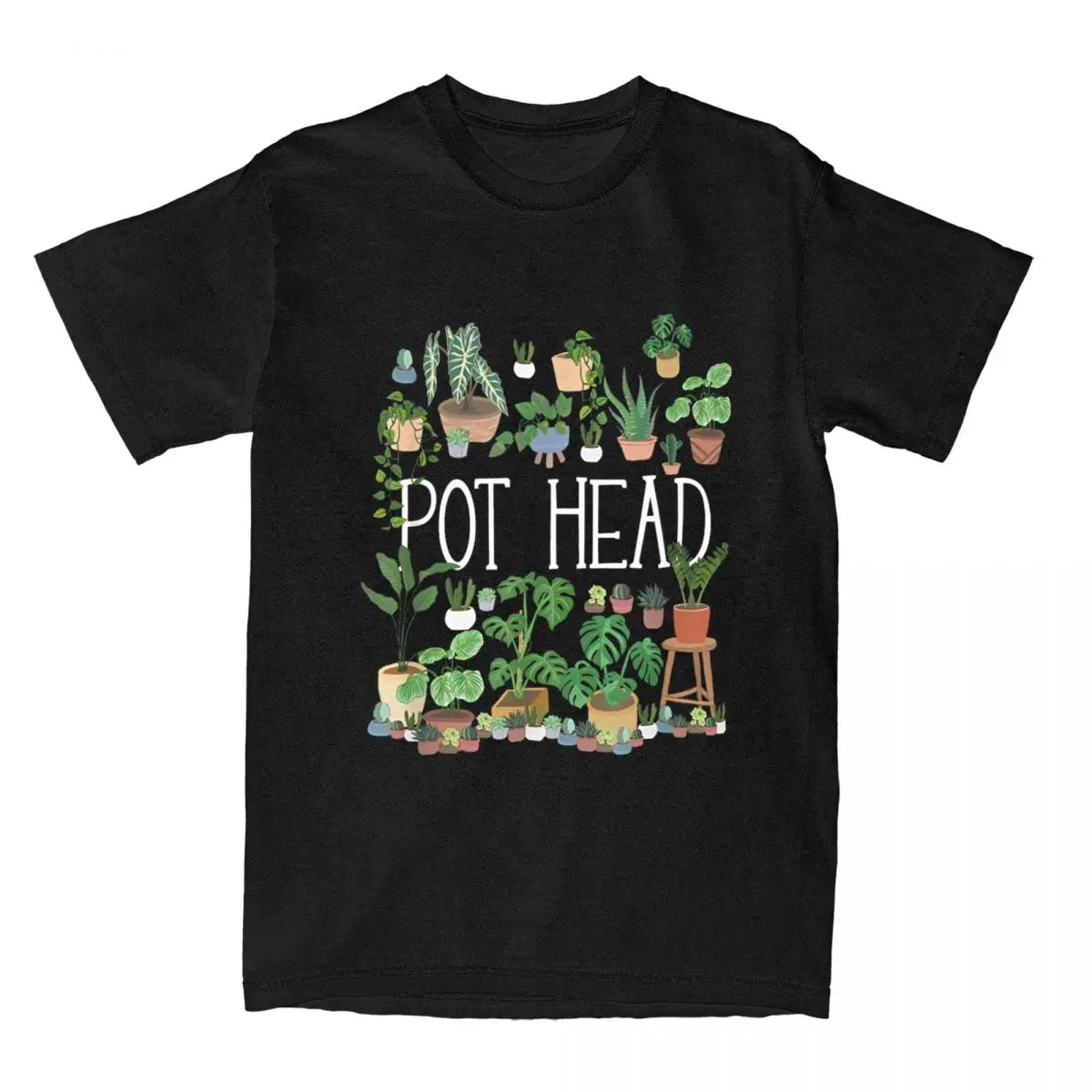 Men T-Shirts Gardening Potted Plant Lover Pot Head Gardener Garden Funny 100% Cotton Tees Succulent T Shirts Clothing Gift Idea