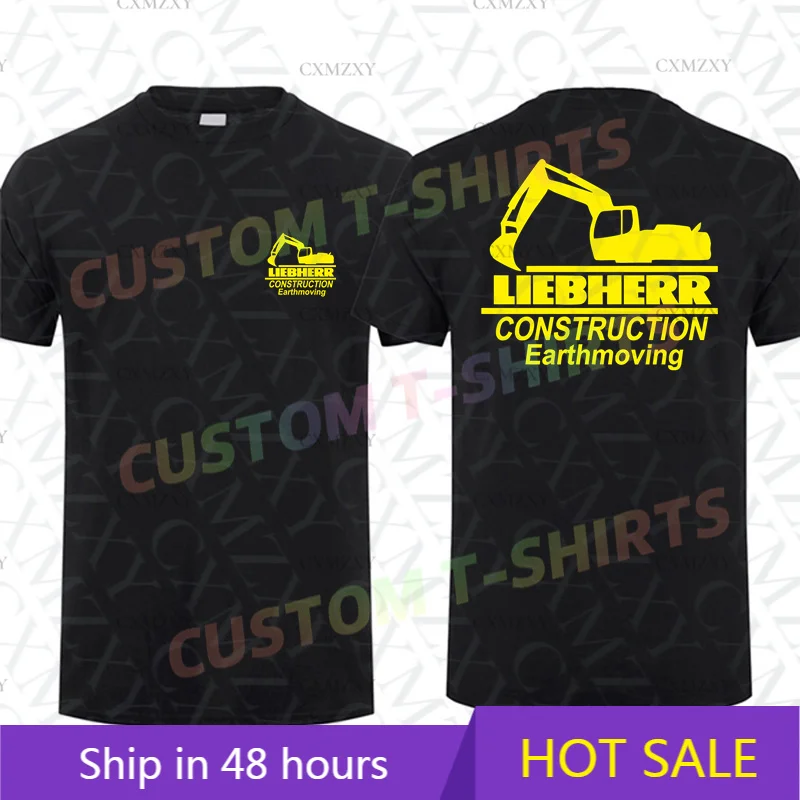 2025 Camiseta para hombre, camiseta informal con Logo de Liebherr, camiseta gráfica de verano de manga corta 100% algodón S-3XL