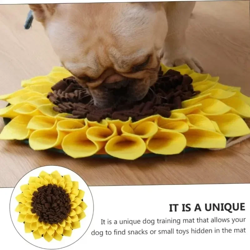 Sonnenblumen-Hundespielzeug Schnüffelmatte Interaktives Futtersuchspielzeug Anti-Verschlucken Slow Feeder Pad für Hunde und Katzen Geruchstraining Haustier-Puzzle-Spielzeug – Detail 5