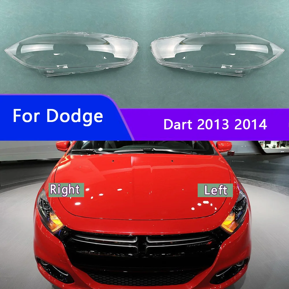 

For Dodge Dart 2013 2014 Lamp Shade Headlamp Shell Transparent Lampshade Headlight Cover Lens Plexiglass
